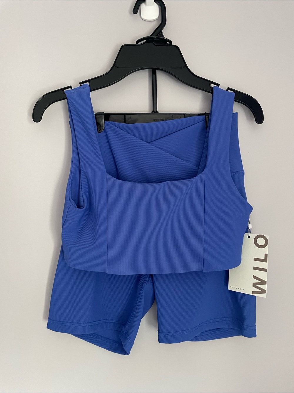 WILO THE LABEL (XS) Cobalt Blue Ribbed Tank & High-Rise Shorts Set